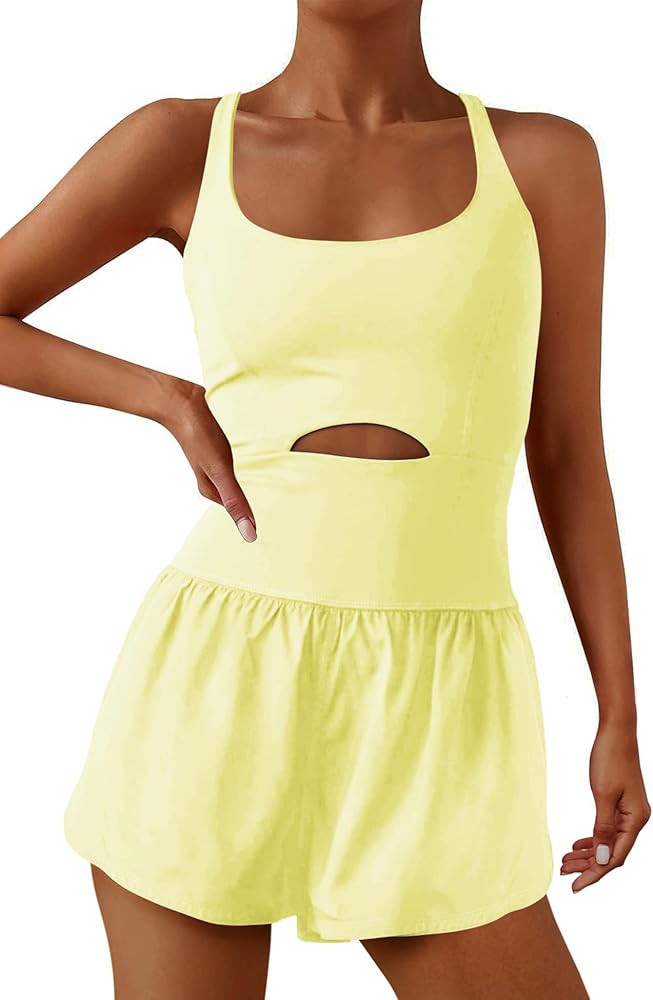 ReachMe Womens Running Onesie Workout Rompers Athletic Romper One Piece Outfits Exercise Jumpsuit... | Amazon (US)