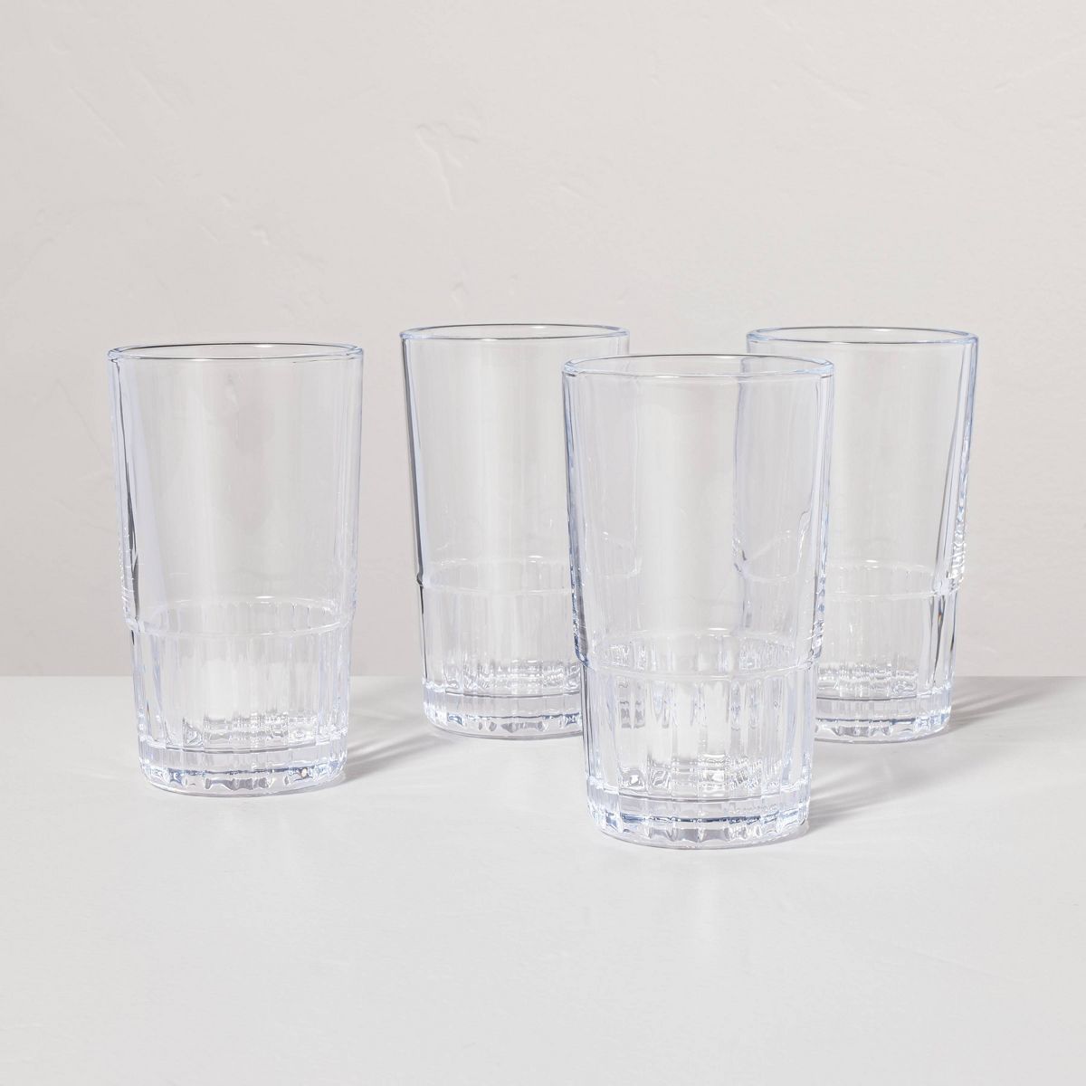 12.8oz Tall Fluted Glass Tumblers Clear - Hearth & Hand™ with Magnolia | Target
