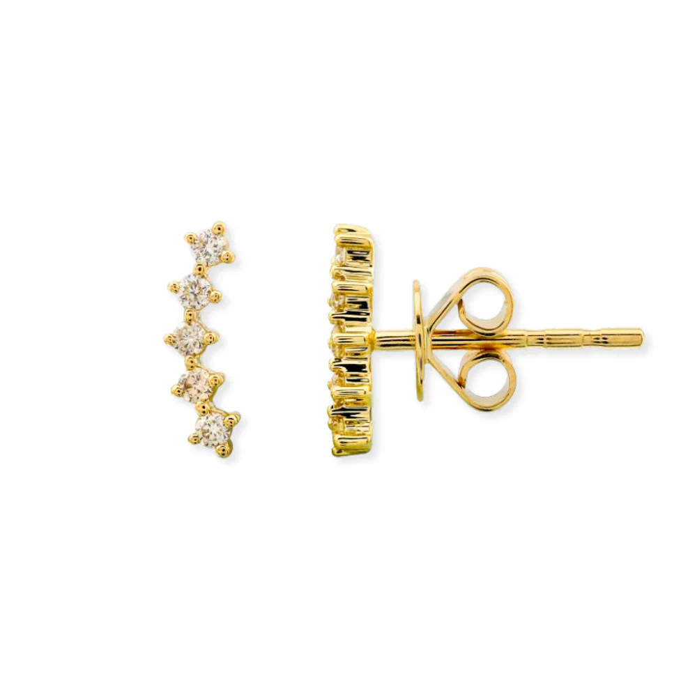 14K Curved Diamond Stud | Embark Fine Jewelry