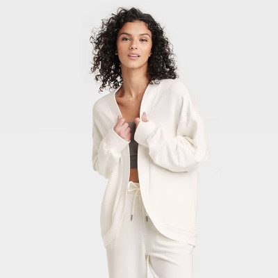 Women's French Terry Cardigan - All In Motion™ Cream S | Target