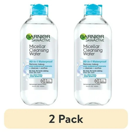 (2 pack) Garnier SkinActive Micellar Cleansing Water All in 1 Removes Waterproof Makeup, 13.5 fl oz | Walmart (US)