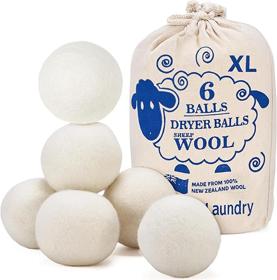Handy Laundry Wool Dryer Balls - Natural Fabric Softener, Reusable, Reduces Clothing Wrinkles and... | Amazon (US)
