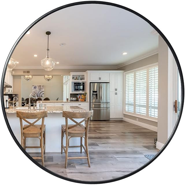 Umbra Hub 37” Round Wall Mirror with Rubber Frame, Modern Decor for Entryways, Washrooms, Livin... | Amazon (US)