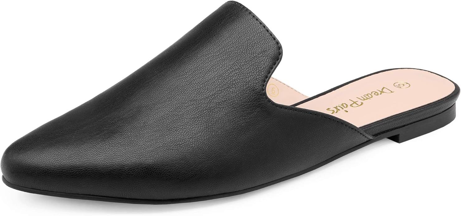 DREAM PAIRS Women's Flat Mules Pointed Toe Backless Loafer Shoes | Amazon (US)