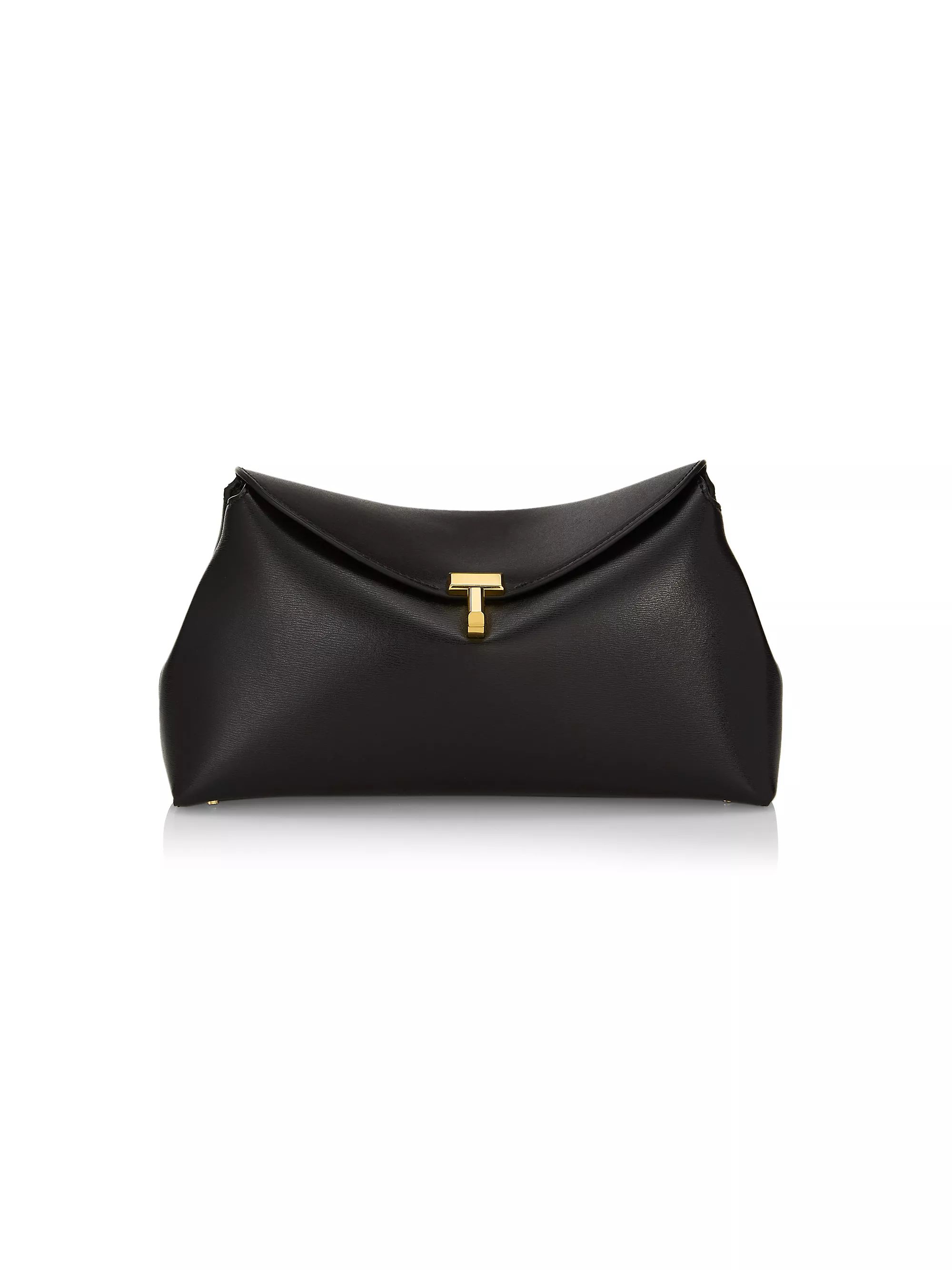 T-Lock Leather Clutch | Saks Fifth Avenue