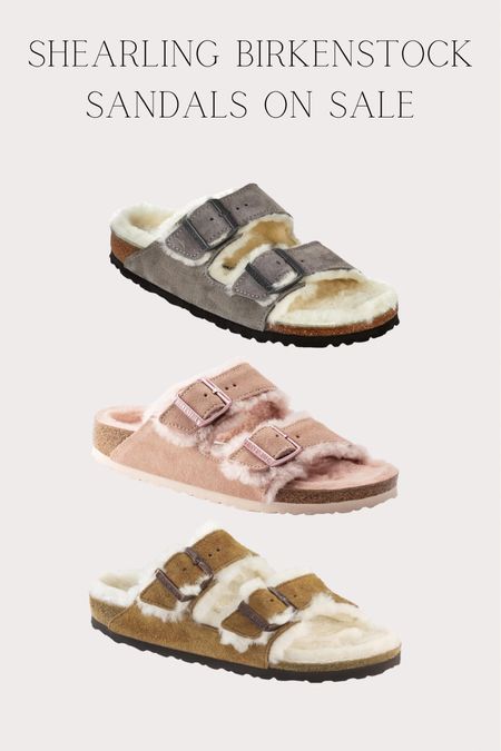 Shearling Birkenstock sandals on sale + free ship!
Size up if between 

#LTKshoecrush #LTKsalealert #LTKtravel