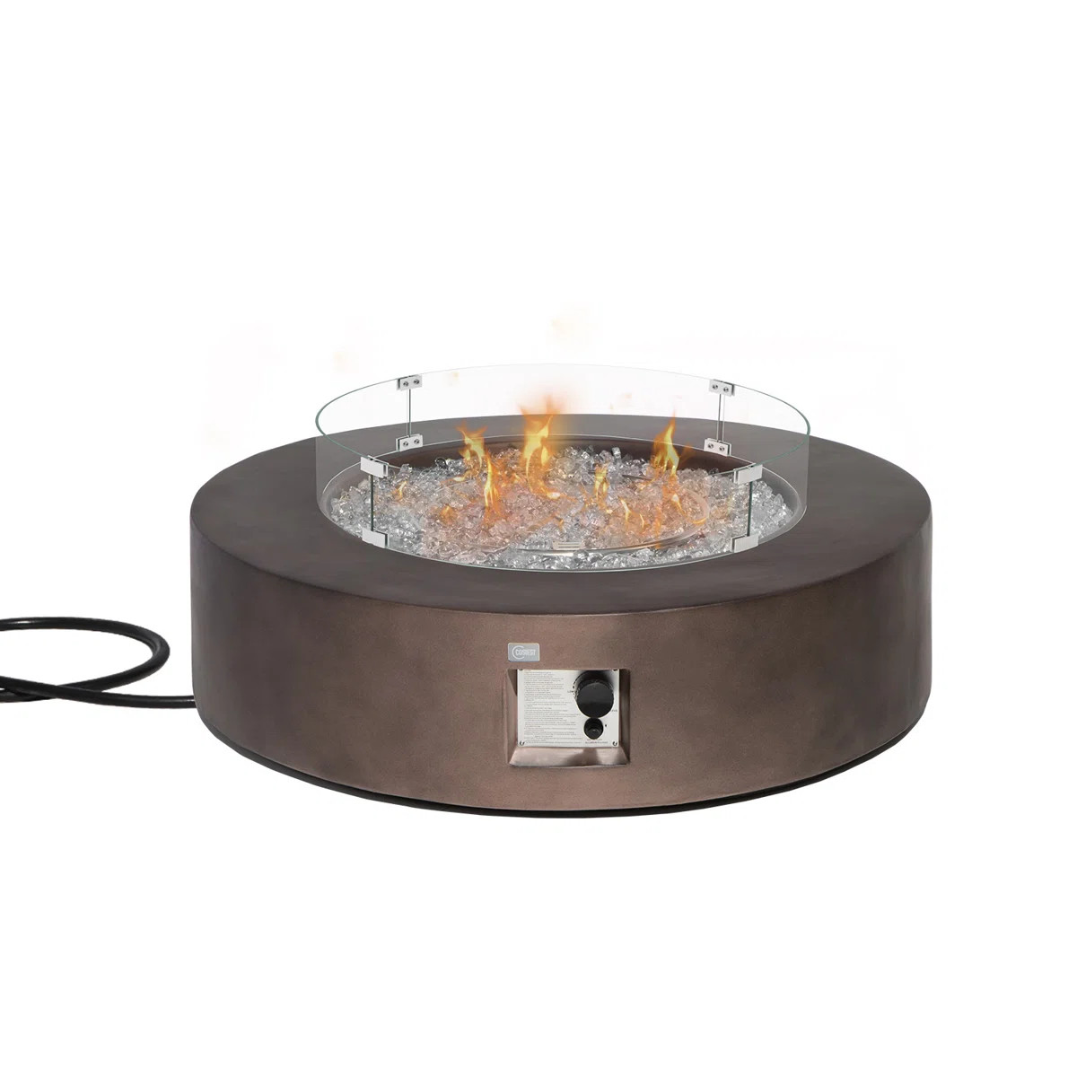 Koby Round Concrete Propane Smokeless Fire Pit Table | Wayfair North America