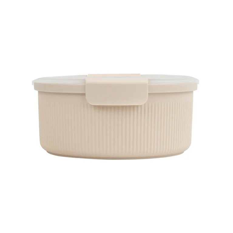 Mainstays Food Storage Container, Round, Beige, 47oz Capacity | Walmart (US)