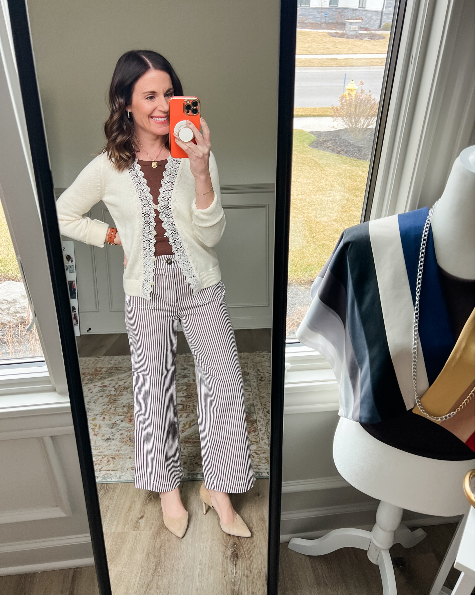 Cardigan: XXS
Pants 0 Petite 
Tank: Small 

#LTKPetite