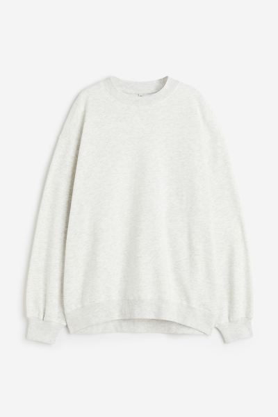 Oversized Sweatshirt - Light gray melange - Ladies | H&M US | H&M (US + CA)