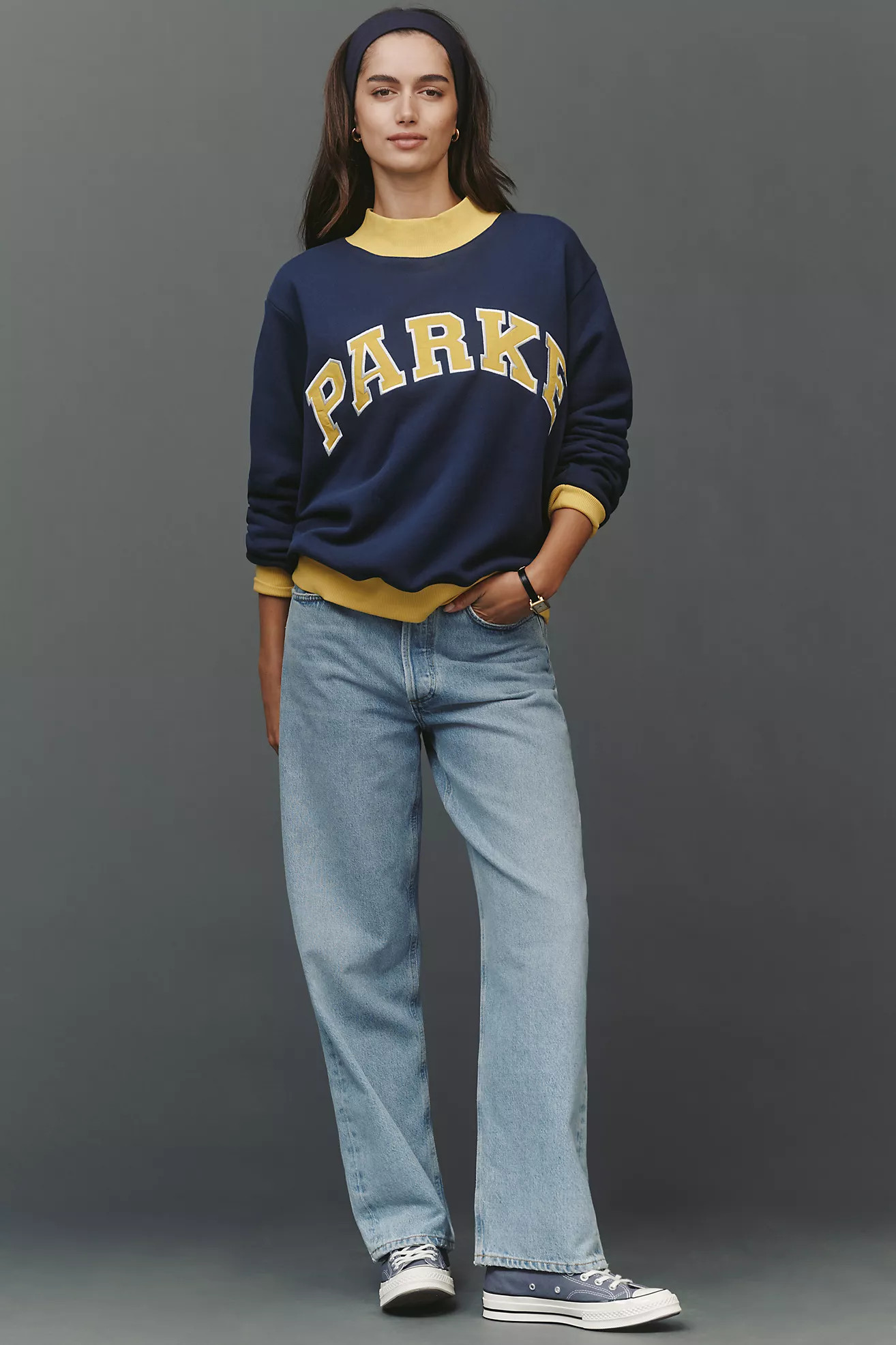 PARKE Varsity Mock-Neck Sweatshirt | Anthropologie (US)