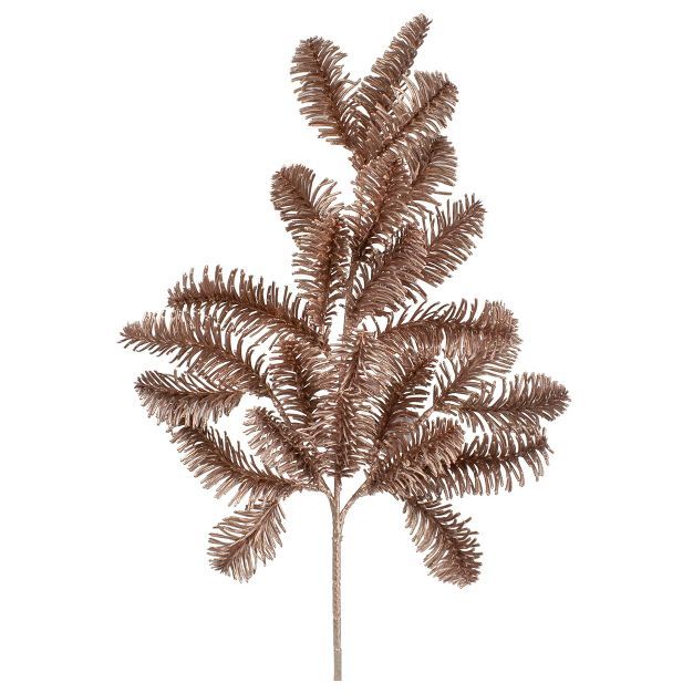 Northlight 20" Rose Gold Pine Branch  Artificial Christmas Spray | Target