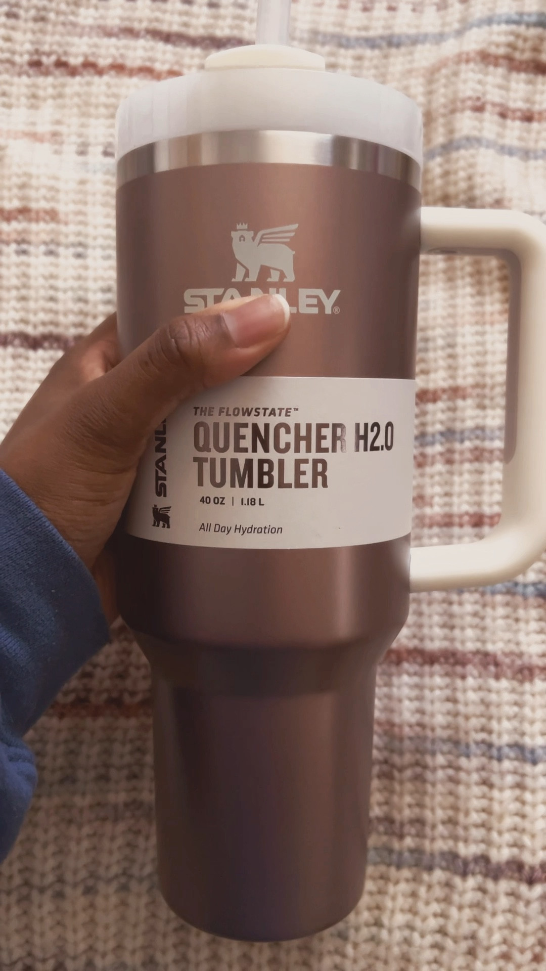 My new Stanley Flowstate Tumbler (40 oz) came in this week. I ordered the new rose gold color from the metallic collection. 🙌🏿
•
•
•
•
•
•
•
#stanleycup #stanleytumbler #stanleyquencher #blackcreator #springfinds 

#LTKunder50 #LTKhome #LTKSeasonal