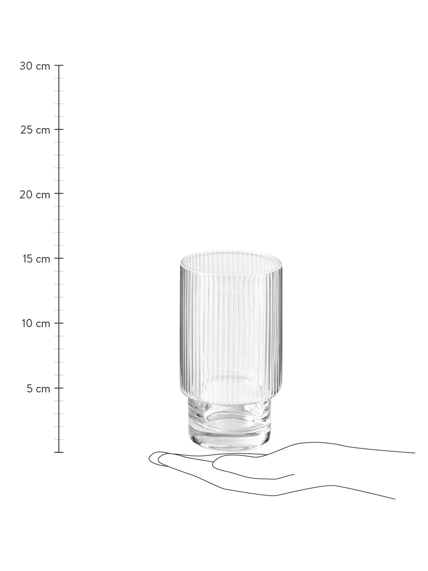 Handgefertigte Wassergläser Minna mit Rillenrelief, 4 Stück | WestwingNow EU