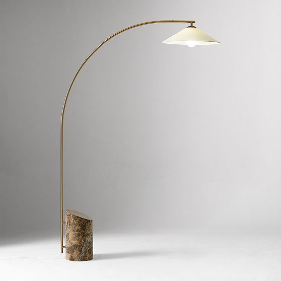 Kern Floor Lamp, 68in, Brown Marble | West Elm (US)