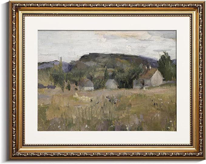 Gold Framed Vintage Landscape Wall Art Prints, Framed Canvas Art Wall Decor, Abstract Serene Coun... | Amazon (US)