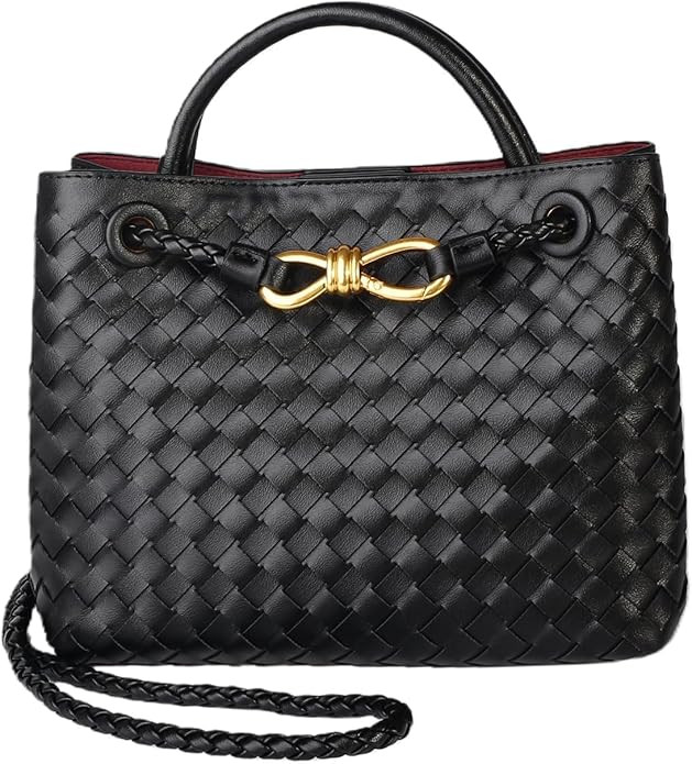 Eiyye Woven Tote Bag for Women Leather Handbag Handwoven Top Handle Purse Shoulder Crossbody Bag ... | Amazon (US)