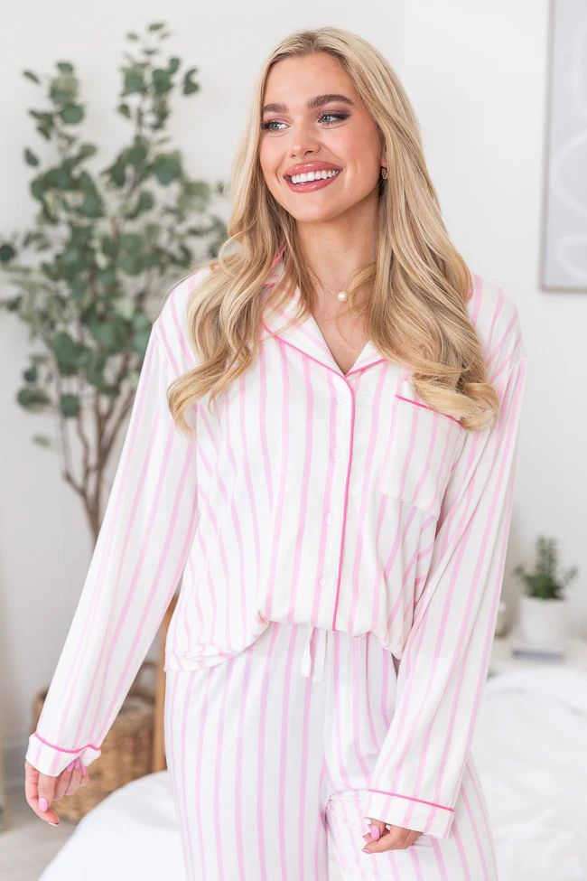 Makes A Difference Pink Stripe Bamboo Pajama Set | Pink Lily