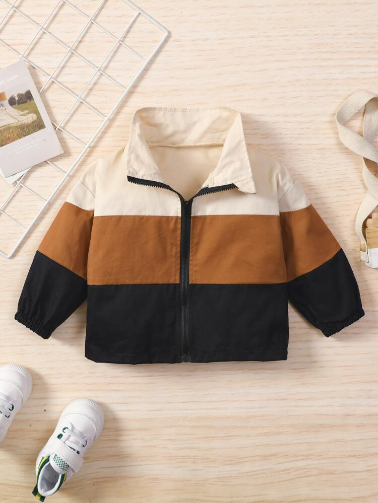Baby Cut And Sew Windbreaker Jacket | SHEIN