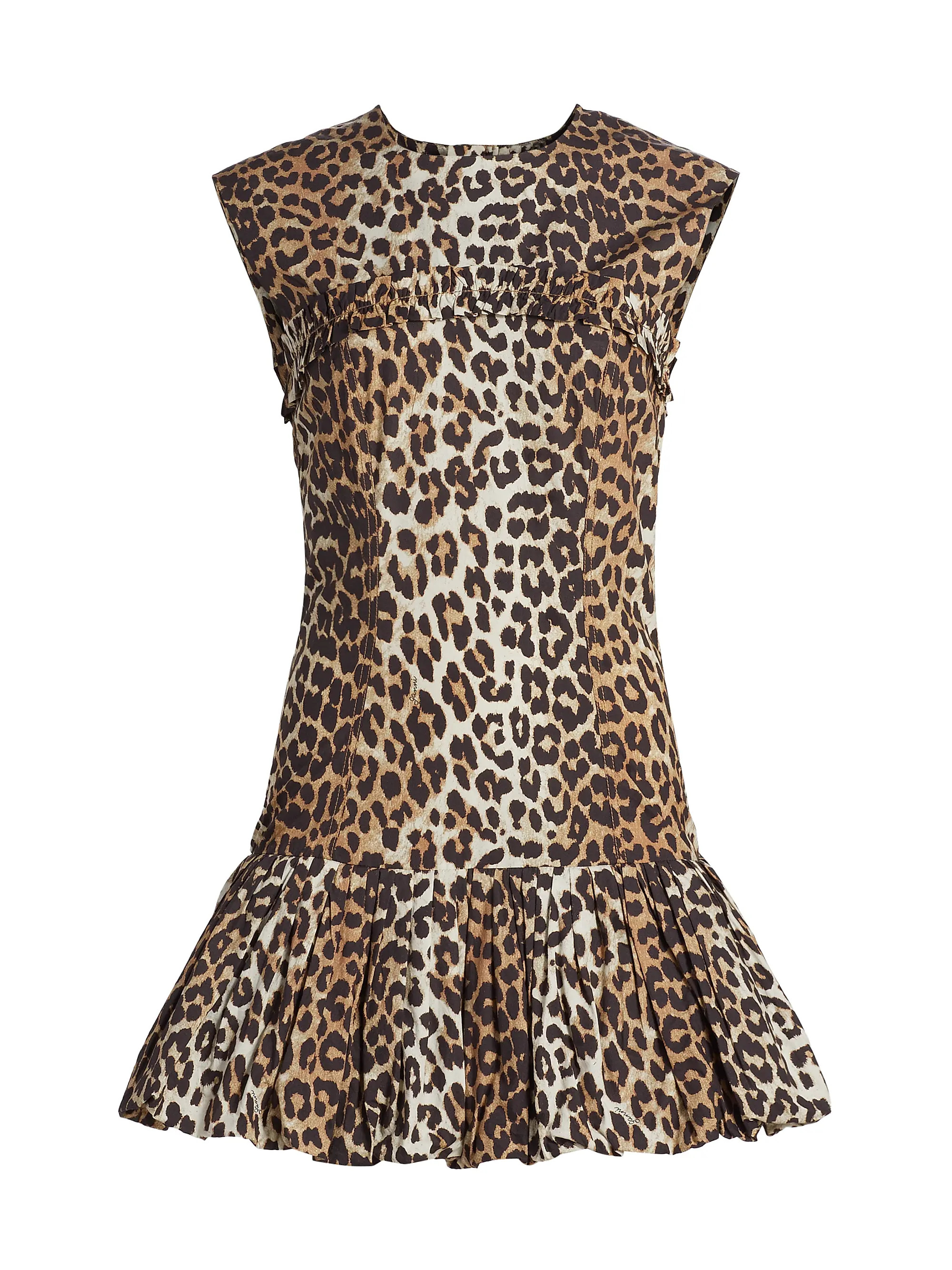 Leopard-Print Cotton Corset Minidress | Saks Fifth Avenue
