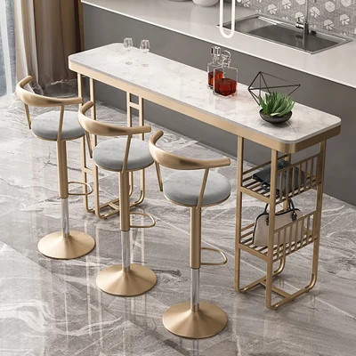 Modern Gray Bar Height Stool Adjustable & Swivel with Velvet Upholstery & Footrest-Homary | Homary