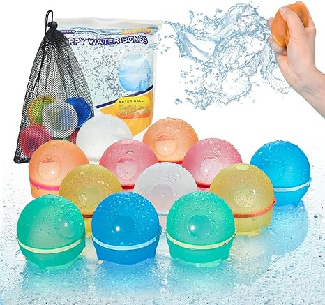 HILIOP Reusable Water Balloons for Kids Adults, Refillable Magnetic Water Balloons Self Sealing Q... | Amazon (US)