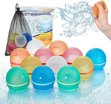 HILIOP Reusable Water Balloons for Kids Adults, Refillable Magnetic Water Balloons Self Sealing Q... | Amazon (US)