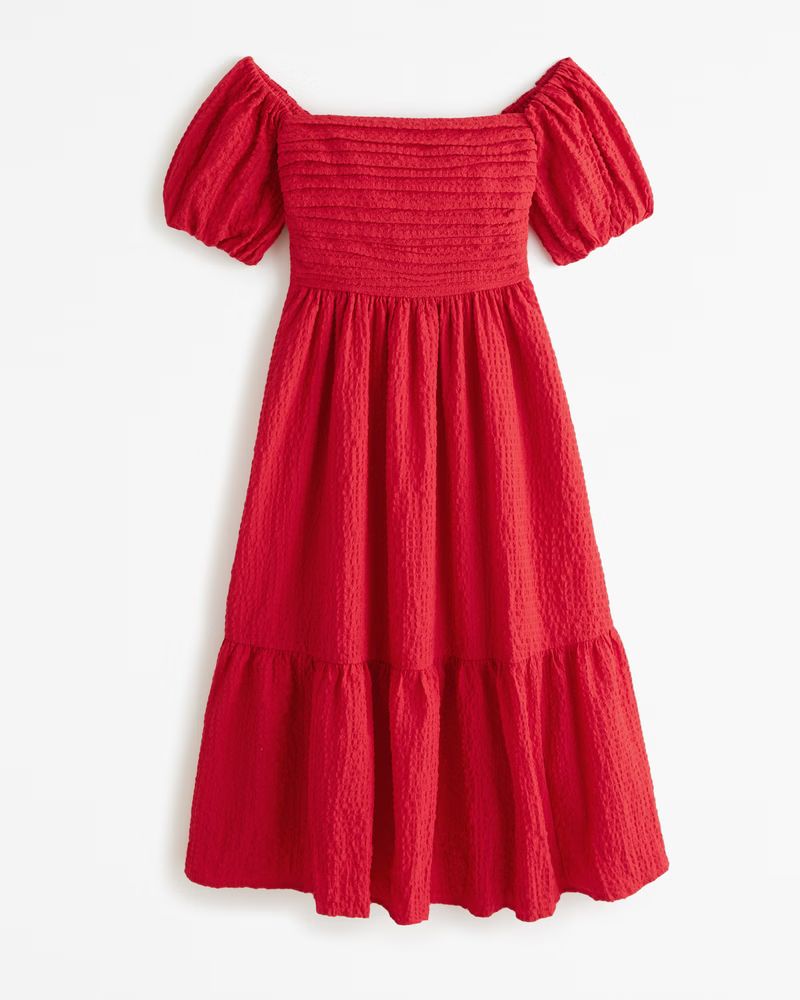 Emerson Off-The-Shoulder Midi Dress | Abercrombie & Fitch (US)