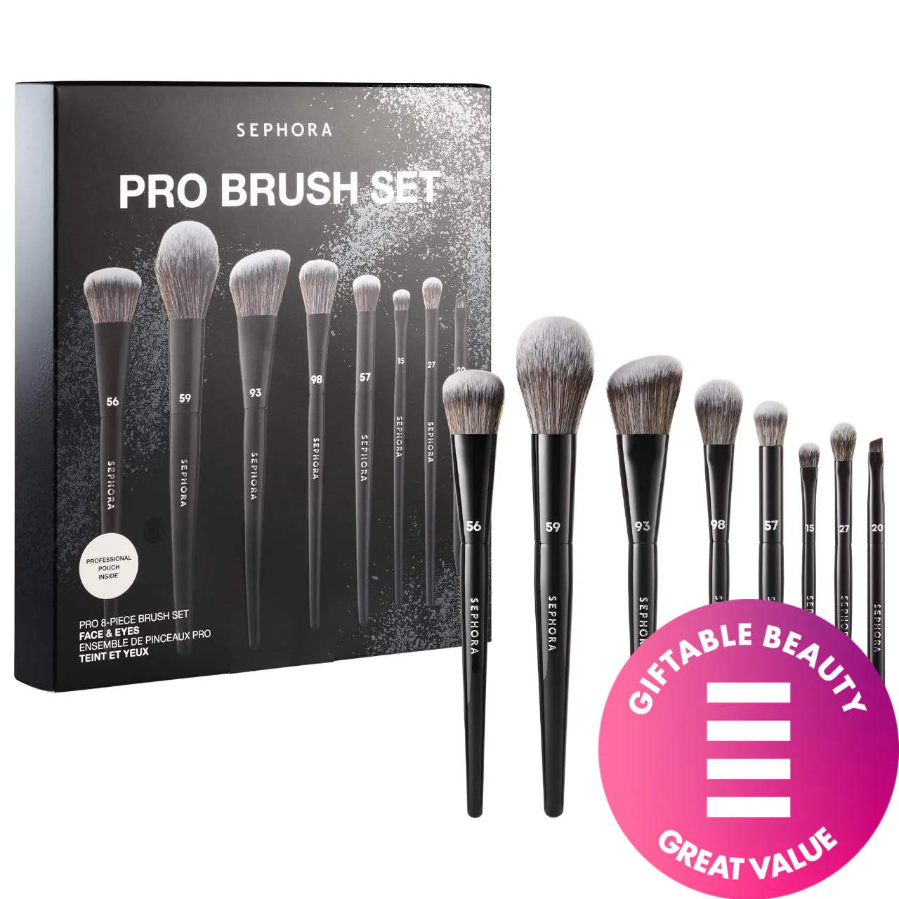 SEPHORA COLLECTION 8-Piece PRO Brush Face & Eye Set | Sephora (US)