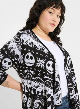 Disney Nightmare Before Christmas Jacquard Open Cardigan | Torrid (US & Canada)