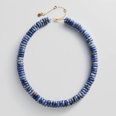 Amaris Semi-Precious Beaded Necklace - 18mm/Lapis | BaubleBar