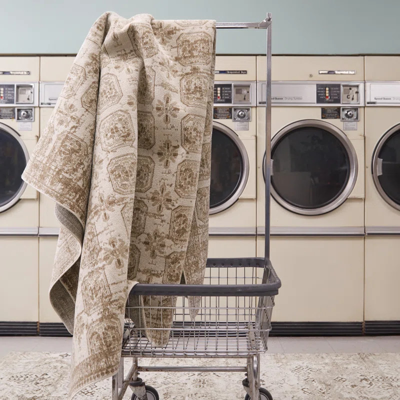 Birch Lane™ Phoebe Machine Washable Kimmons Geometric Area Rug in Tan/Cream & Reviews | Wayfair | Wayfair North America