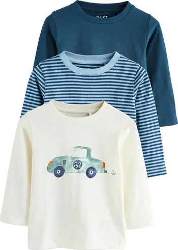 NEXT Kids' Assorted 3-Pack Long Sleeve T-Shirts | Nordstrom | Nordstrom