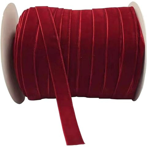 Vintage Red Velvet Ribbon, 3/8 Inch X 25Yd | Amazon (US)
