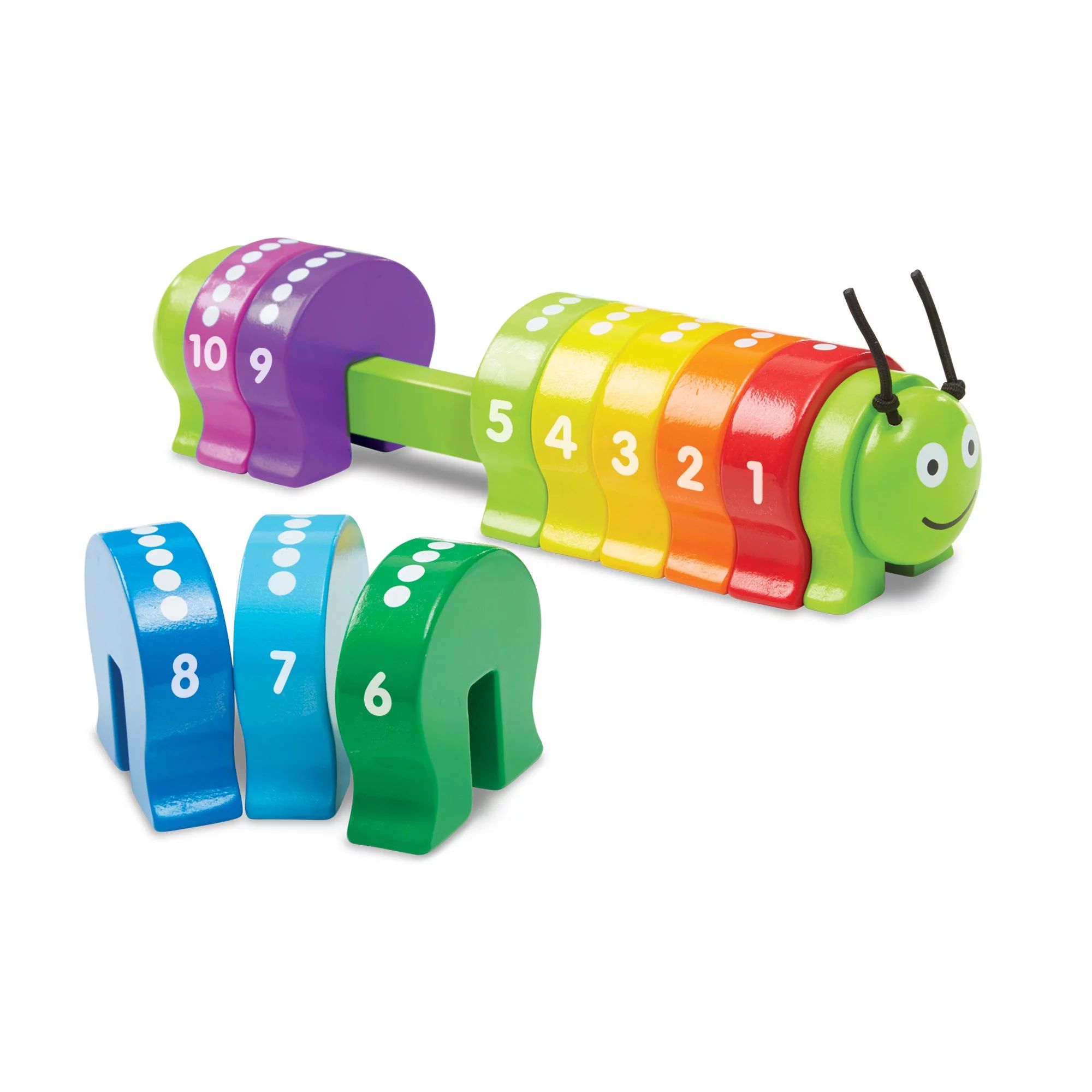 Melissa & Doug Counting Caterpillar - Classic Wooden Toy With 10 Colorful Numbered Segments | Walmart (US)