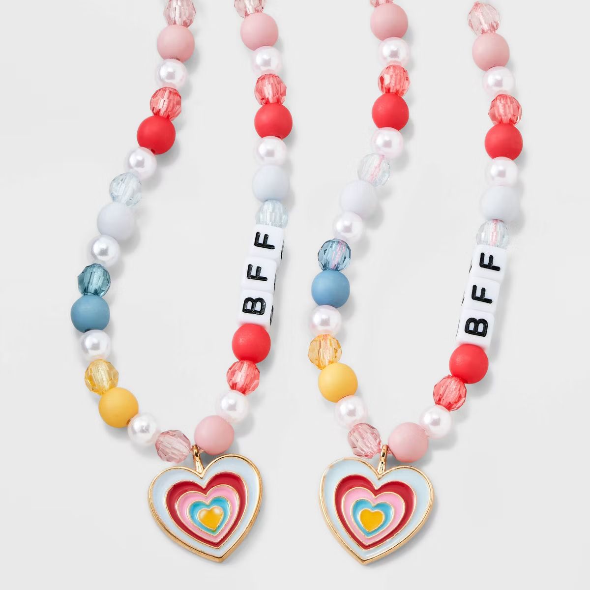 Girls' 2pk Heart Charms BFF Necklace Set - Cat & Jack™ | Target