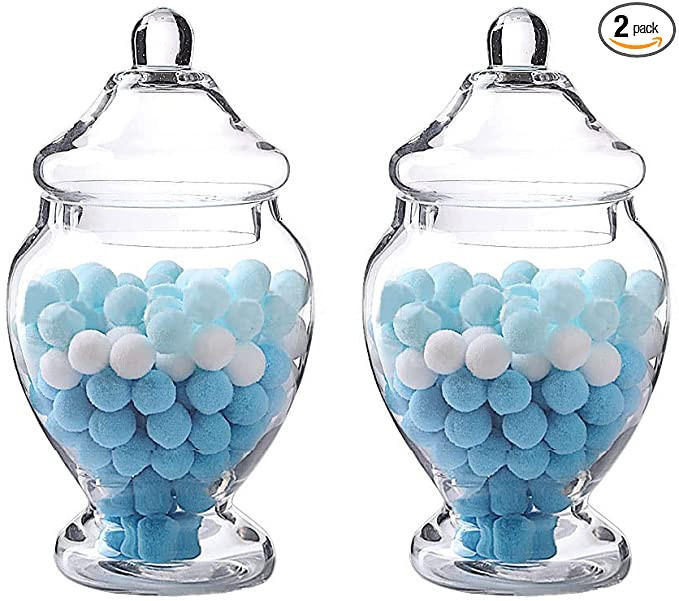 Livejun Glass Apothecary Jars 45 Ounce Decorative Candy Cookie Jars ，Clear Elegant Storage Jar ... | Amazon (US)