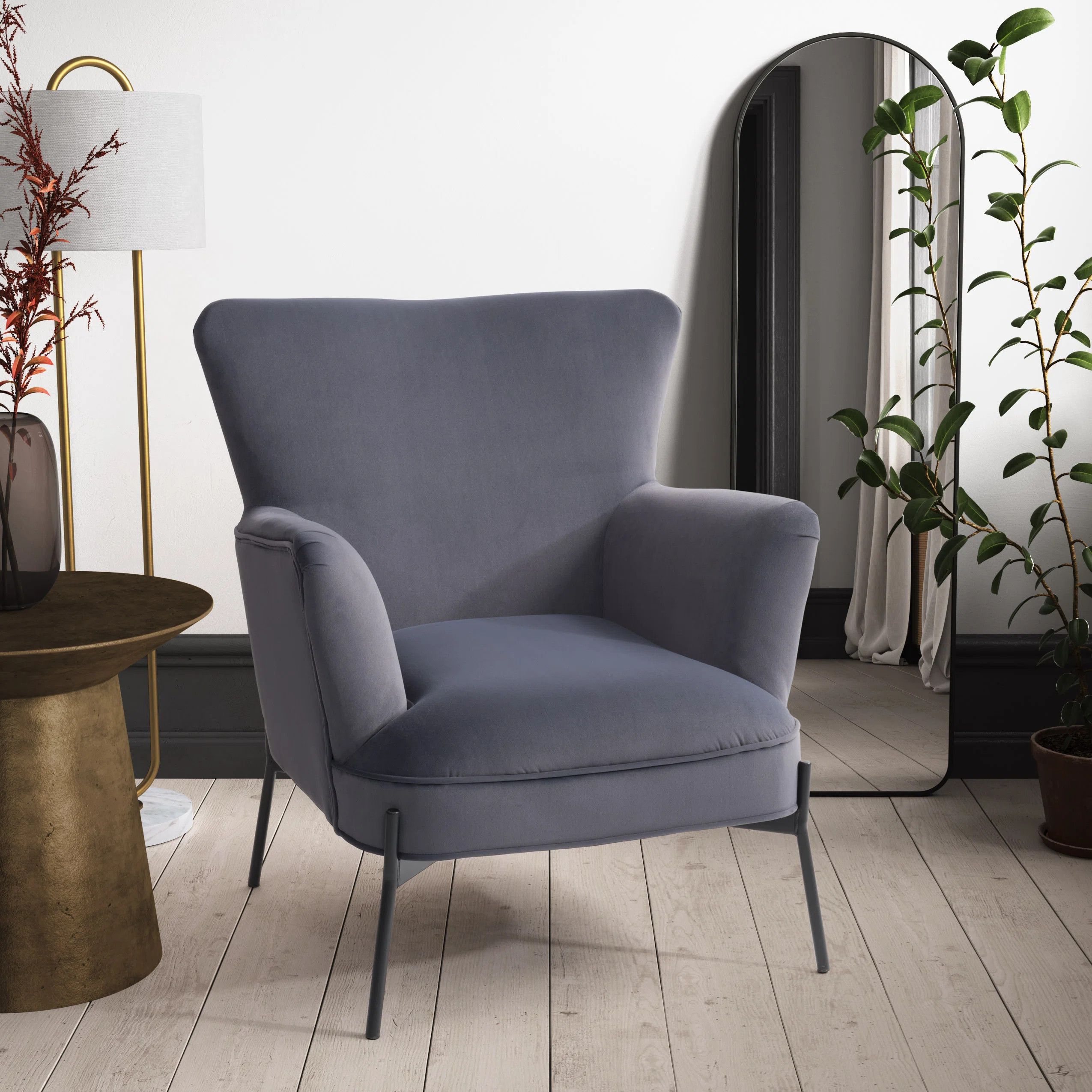 Archuleta Velvet Wingback Chair | Wayfair North America