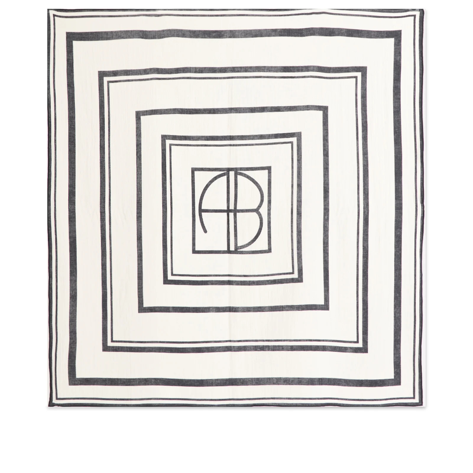 Anine Bing Women's Eliza Monogram Sarong in Ivory/Black Monogram | END. Clothing