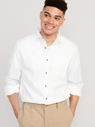 Regular-Fit Everyday Non-Stretch Linen-Blend Shirt for Men | Old Navy (US)