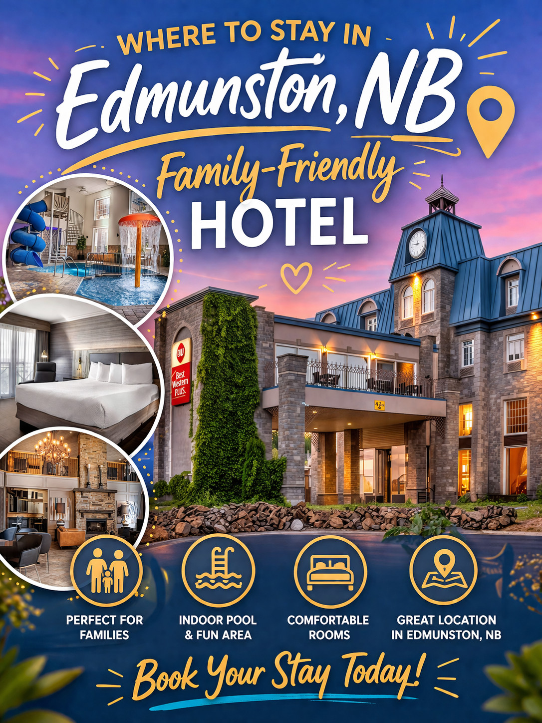 Where to Stay in Edmundston, NB (Family-Friendly Hotel You’ll Love)

If you're heading through New Brunswick with kids, this hotel is SUCH a good find 🙌

✔️ Spacious, comfy rooms
✔️ Indoor pool + fun water features (huge win for kids)
✔️ Cozy, elevated lodge-style vibe
✔️ Perfect stop for road trips or weekend getaways

It’s the kind of place where you can actually relax while the kids are entertained—which honestly is the goal 😅

Tap to save this for your next trip + don’t forget to book ahead during busy seasons!

#LTKTravel #FamilyTravel #MomLife #TravelWithKids #HotelFinds #CanadaTravel #RoadTripReady #FamilyVacation #TravelInspo #HotelLife
 

 