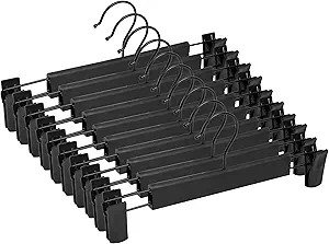 NORTHERN BROTHERS Black Pant Hangers,30Pack Plastic Pants Hangers Skirt Hangers with Clips Jean H... | Amazon (US)