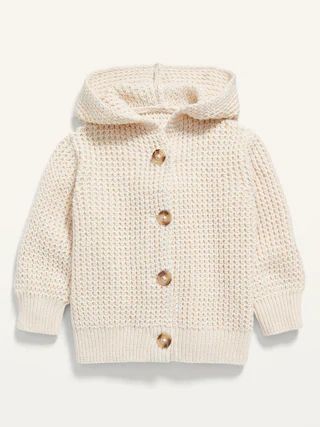 Hooded Button-Front Textured-Knit Cardigan for Baby | Old Navy (US)