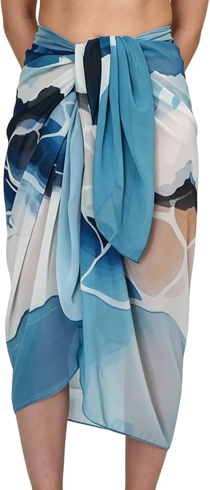 Beach Sarong for Women \u2013 Lightweight Sheer Chiffon Wrap Skirt, Bikini Cover Up, Summer Beach... | Amazon (US)