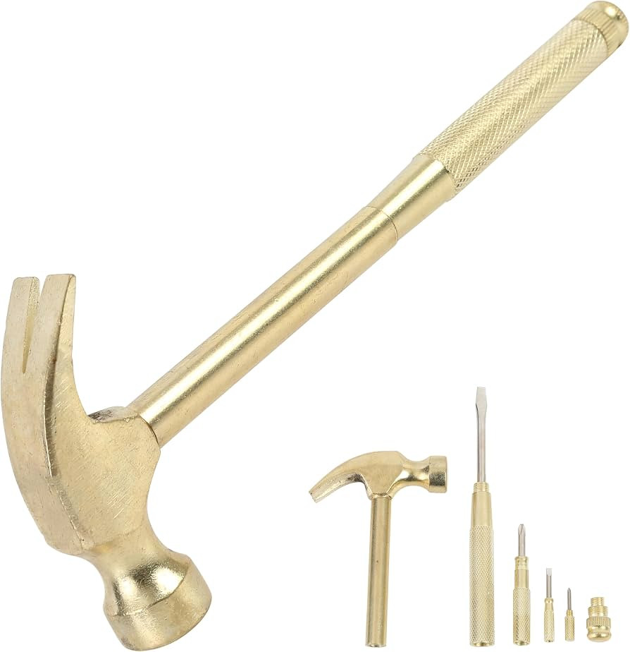 GreatNeck 5-in-1 Hammer, Built in Multitool Screwdriver, Chrome Plated | Amazon (US)