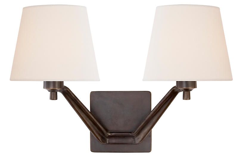 Union Double-Arm Sconce, Dark Bronze | One Kings Lane