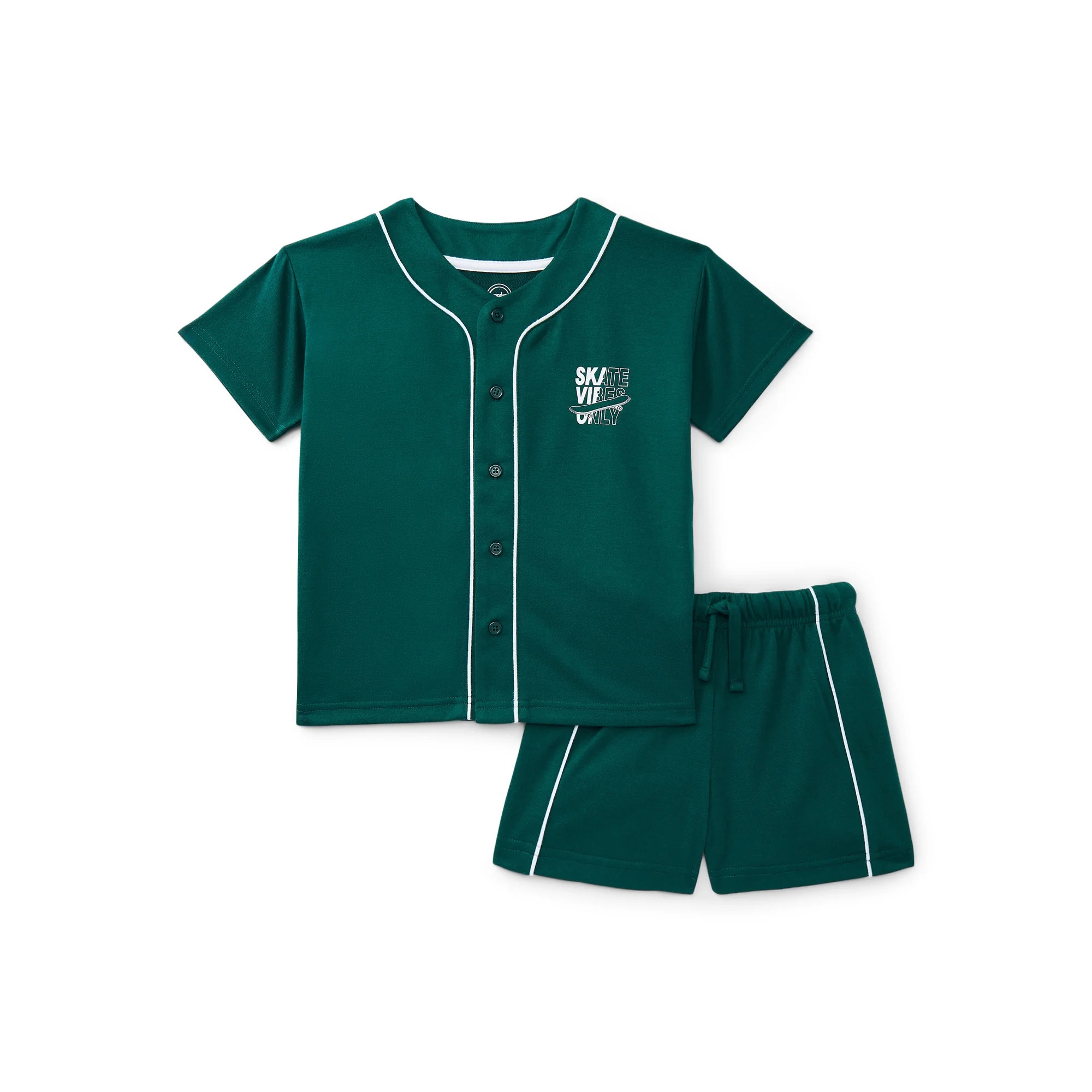 Wonder Nation Boys Jersey Top and Shorts Pajama Set, 2-Piece, Sizes 4-18 | Walmart (US)