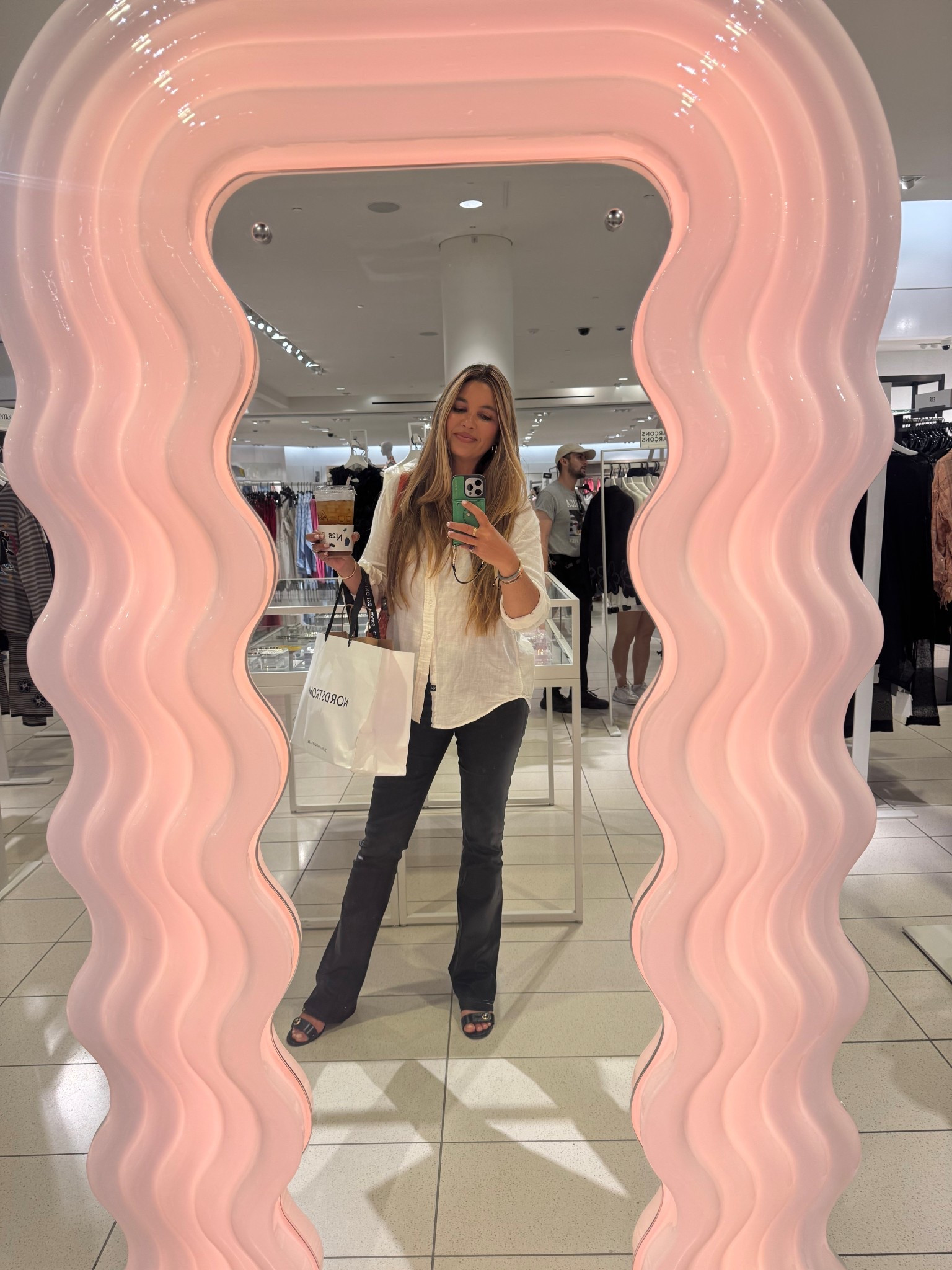 Shirt: medium 
Pants: 27
Hair: Sea Glass (use LTK15 to save 15%) 
Lips: Sisley 14 beige rose
Lip gloss: Lawless Nudie 
Foundation: French face in medium sand and medium deep sand 
Eye tint is Armani peony 27S 
Bronzer in golden medium 
Laura Mercier tinted blur 3

#LTKdayinmylife #LTKWorkwear #LTKBeauty