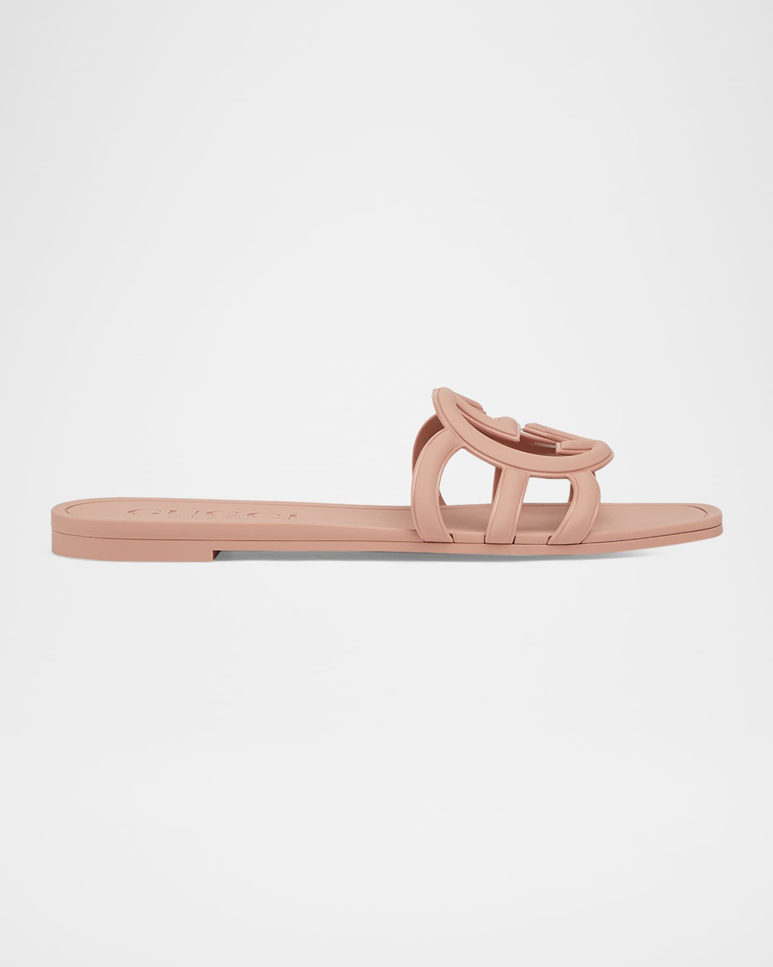 Palma GG Rubber Flat Slide Sandals | Neiman Marcus