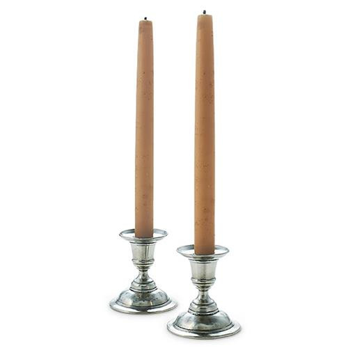 MATCH Modern Martina Pewter Candlestick - Set of 2 | Kathy Kuo Home